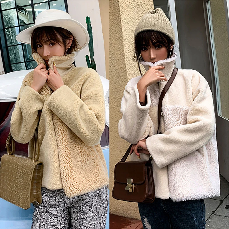 2019 зимняя женская куртка теплая свободная Шерстяная Смесь дизайнерское пальто