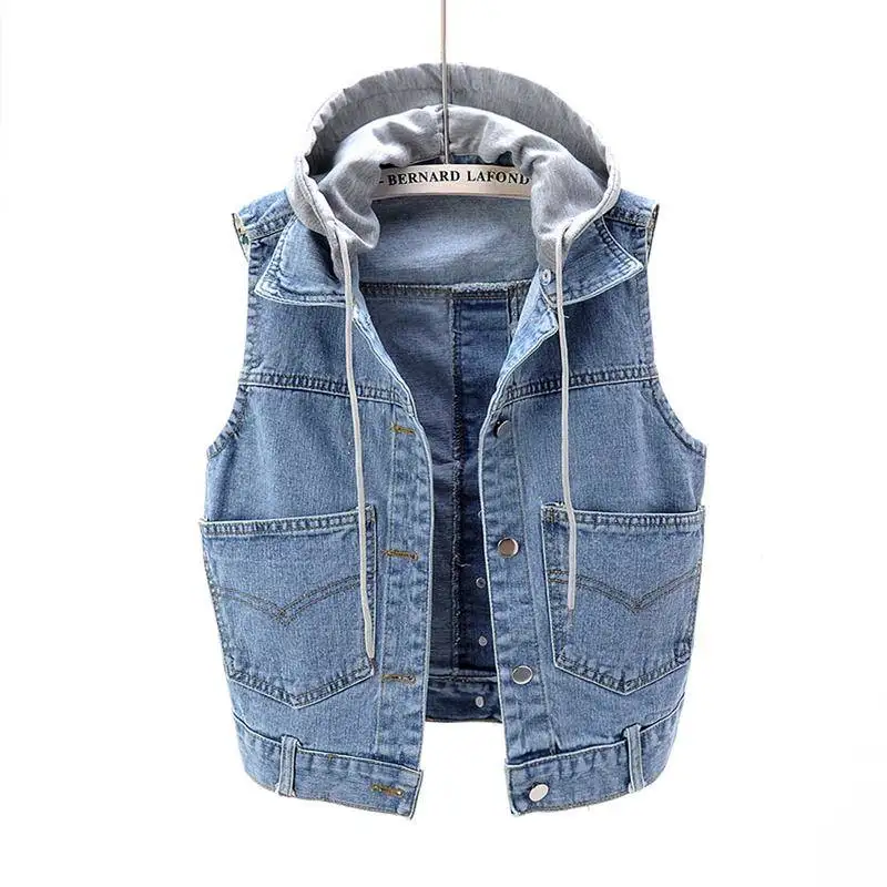 Джинсовая Весенняя Новинка дикий жилет без рукавов тонкая секция женская