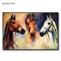 new arrivals hand painted high quality abstract 3 horses oil painting on canvas impression horse oil painting for wall art decor