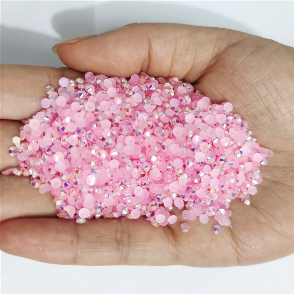 Jelly Light pink AB Color 2mm 3mm 4mm 5mm 6mm Facets Swarovsky FlatBack Resin Rhinestone Nail Art Garment Decoration Stones | Дом и сад
