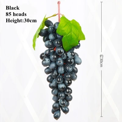 Grape Black 85heads Искусственный фруктовый Овощной Детский развивающий магазин дисплей реквизит цветок модель украшения фотография ферма украшения реквизит - Цвет: Grape Black 85heads