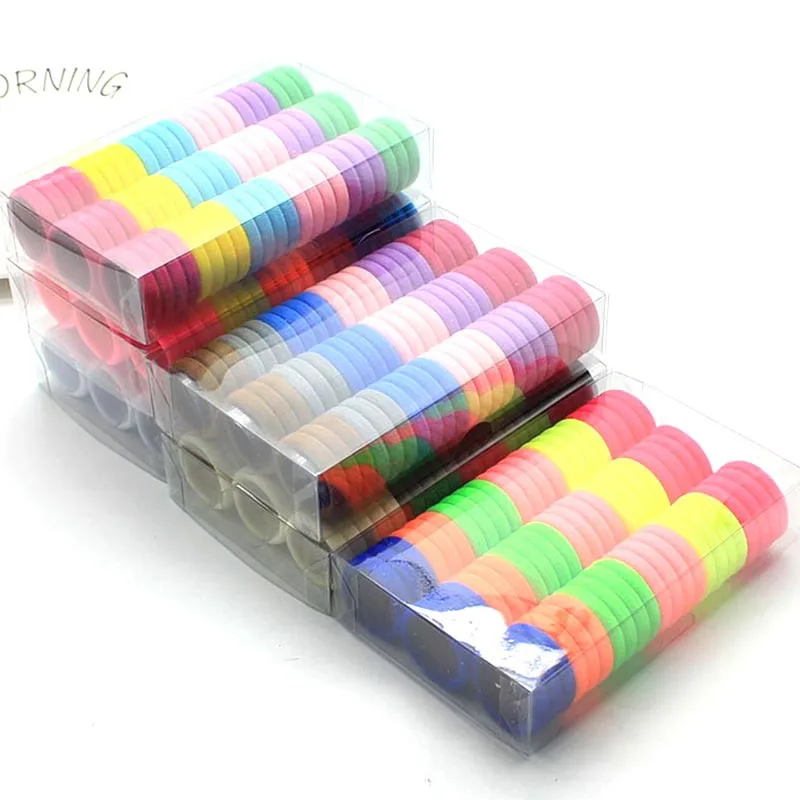 66 шт./лот резинки для волос ярких цветов Детские аксессуары высокоэластичные