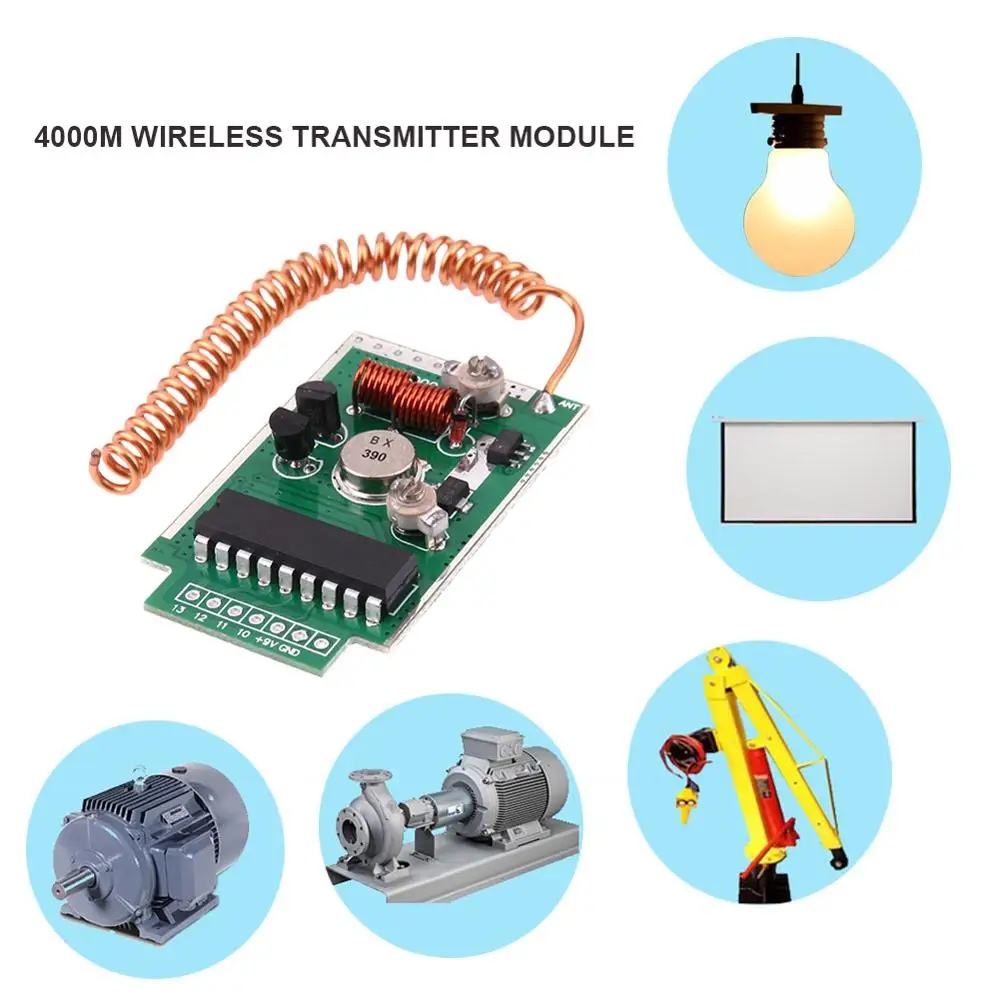 Большой Мощность DC 9V RF 315/390/433 МГц Беспроводной дистанционного Управление передающий модуль для Arduino ARM Старт расстояние 4000 метров