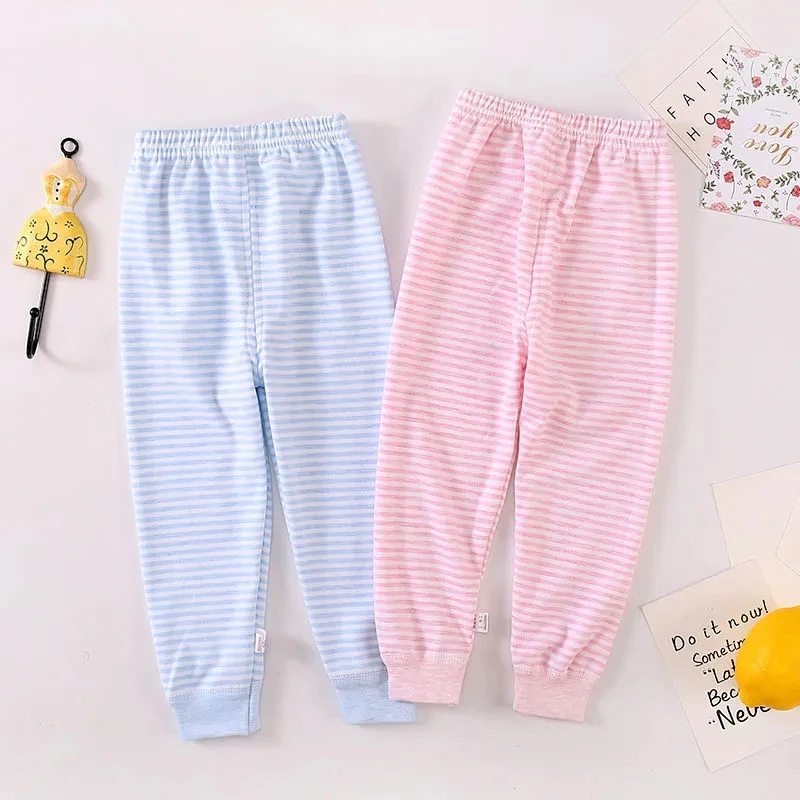 

VIDMID Spring and autumn children's autumn pants boys girls Cotton striped pants kids trousers P5015