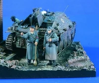 135 resin assembled model scene layout world war ii model 2 figures are unpainted scene not included