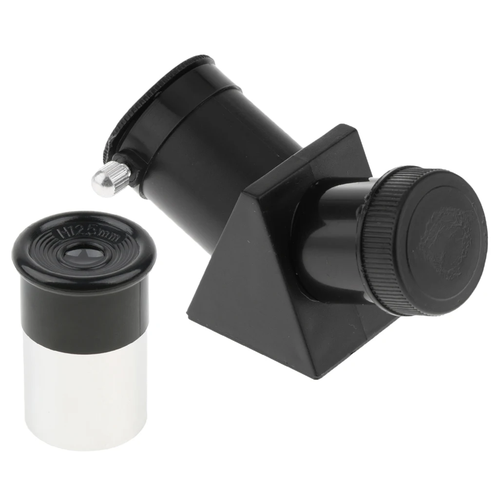 

H12.5mm 0.965inch Telescope Eyepiece Fully Multi-coated Metal 35 Degree Field for Astronomy + 45 Degree Diagonal Prism
