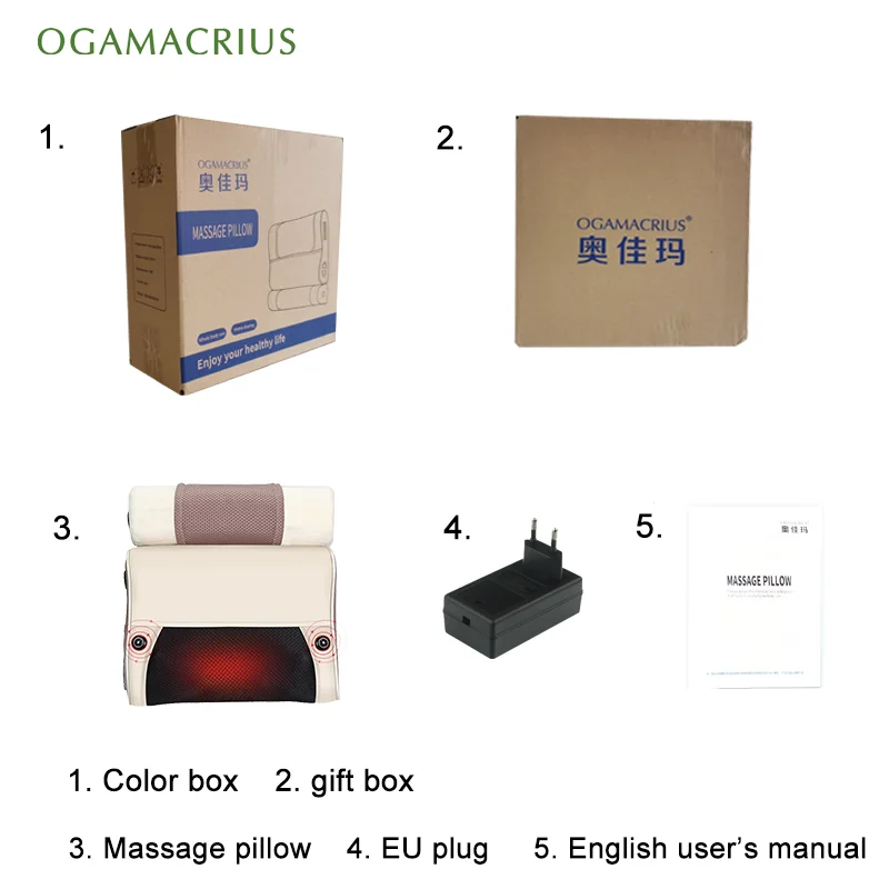 Электрическая Подушка OGAMACRIUS для массажа шеи плеч шиацу|Массаж Подушка| |