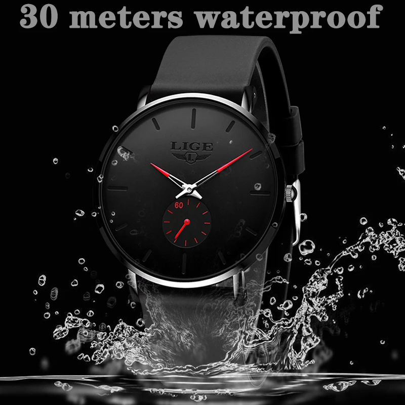 2020LIGE New Silicone Watches Mens Casual Fashion Sport Waterproof Clock Top Brand Luxury Quartz Men Watch Relogio Masculino+Box | Наручные