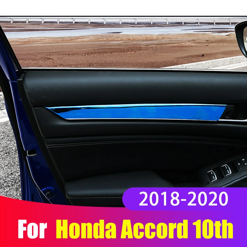 

Stainless Steel Car Door Panel Side Frame Trim Cover Strips Interior Moulding For Honda Accord X 10th 2018 2019 2020 Accessories