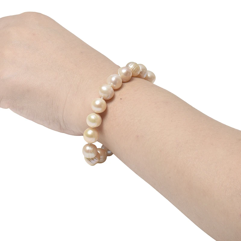 Ювелирные изделия 100% белый 9-10 мм БАРОККО из натурального пресновдного жемчуга