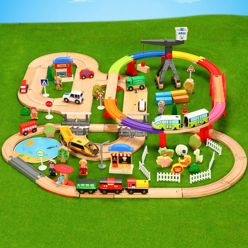 Набор деревянных дорожек для поезда Деревянные железные дороги волшебные Brio