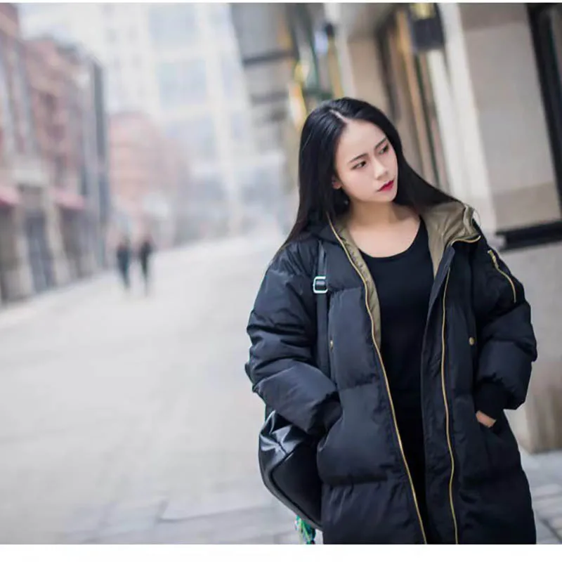 

Couple Winter Jacket Women Parka Warm Thick Long Down Cotton Coat Female Loose Oversize Hooded Women Winter Coat Outerwear New