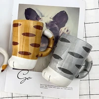 couples cats paw cup cute super adorable mug ceramic cup with lid with spoon creative milk breakfast coffee cup kedicat