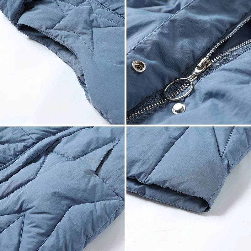 

Solid Long Vest for Women Cotton Padded Women's Sleeveless Jacket Hooded Ladies Coats Winter Waistcoat for Female