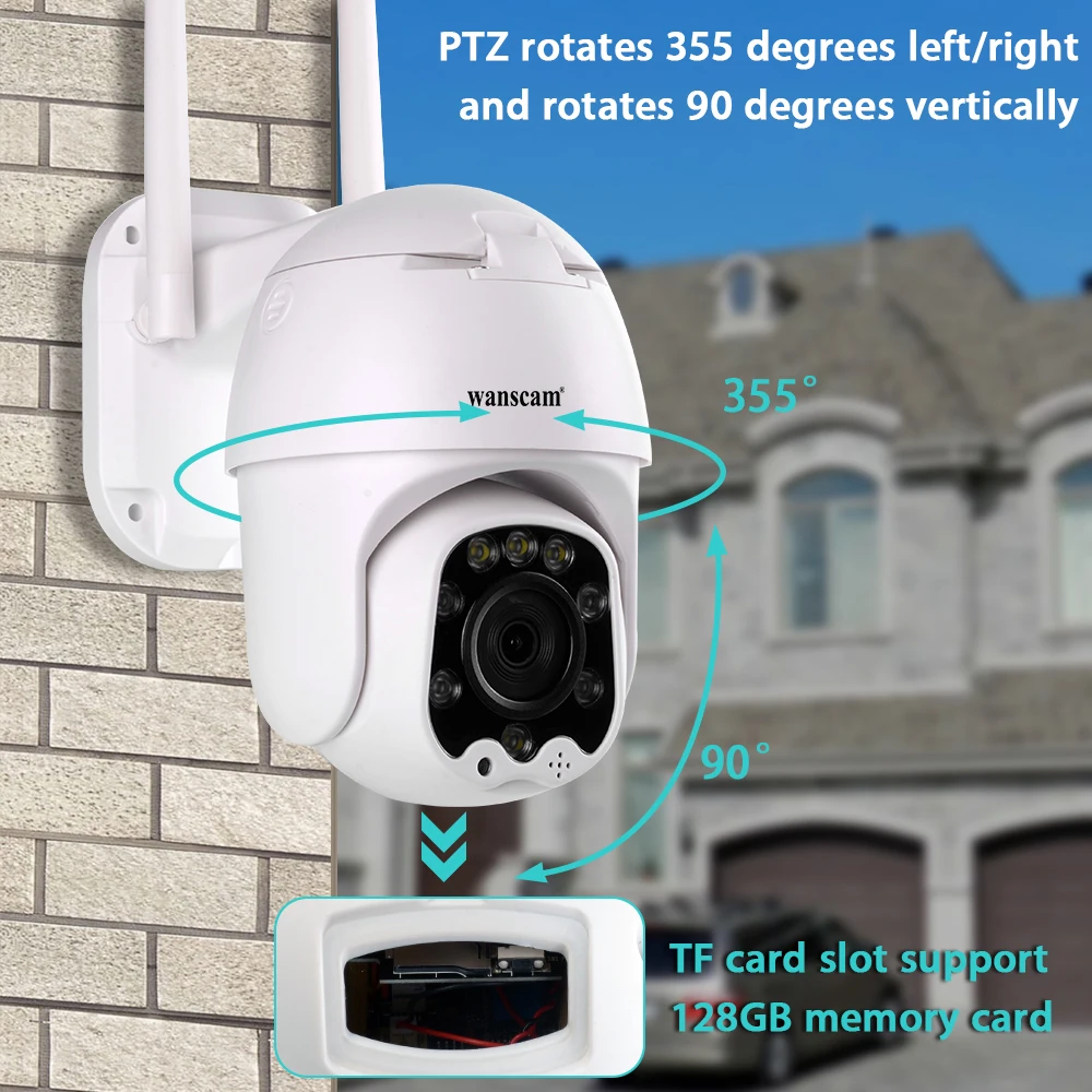 IP камера наружная водонепроницаемая 1080P Wi Fi 4 кратный зум 360 °|Камеры