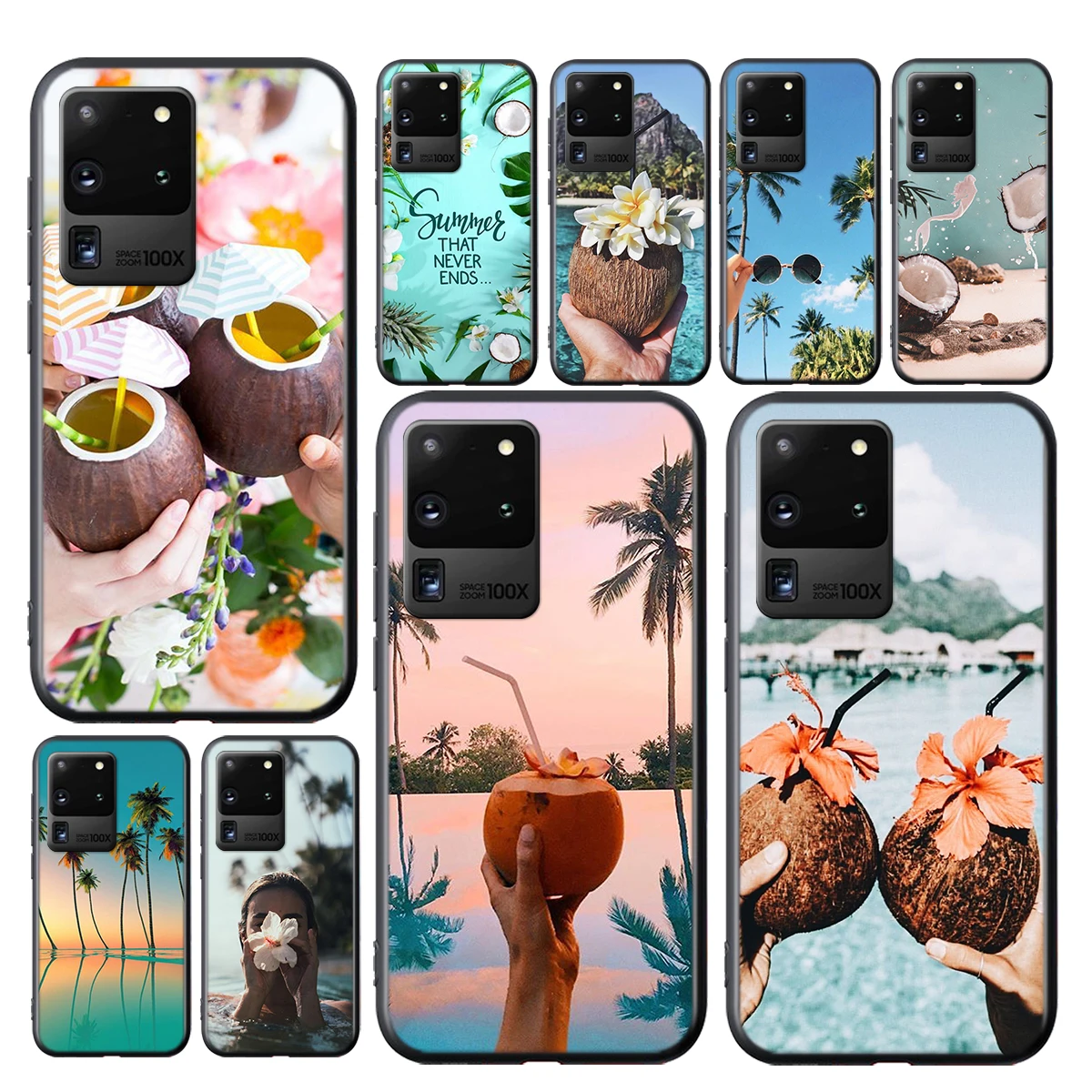 

Fruit Coconut Blue Sky For Samsung Galaxy A01 A11 A22 A21S A31 A41 A42 A51 A71 A32 A52 A72 A02S A03S Soft Phone Case