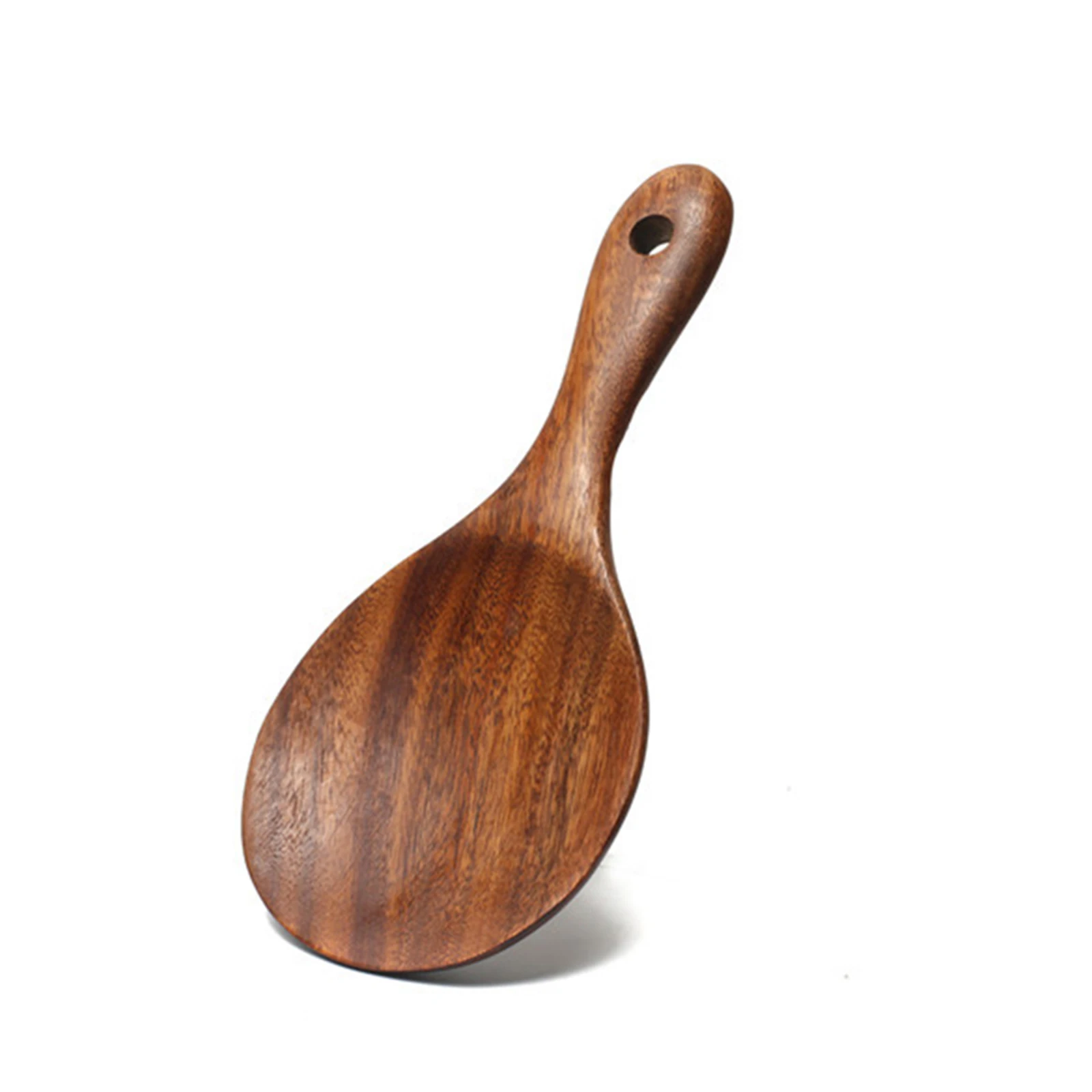 

Wooden Soup Spoon Curved Handle Kitchen Accessory Eco-friendly Big Scoop Porridge Food Tableware Hotel Home Supply