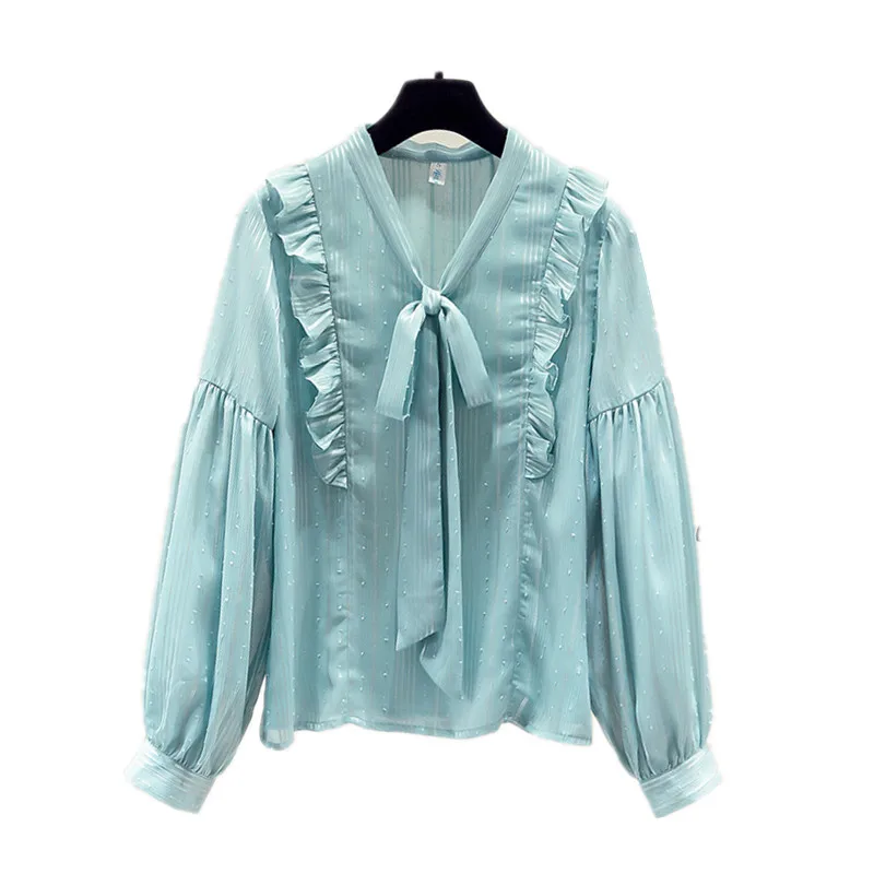 

Fall 2020 New Temperament Ruffled Chiffon Shirt Female Design Sense Niche Long-sleeved High-end Chiffon Top GX1409