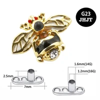 jhjt 1pc micro dermal piercings dermal anchor cute insect g23 titanium skin diver piercing sexy body jewelry