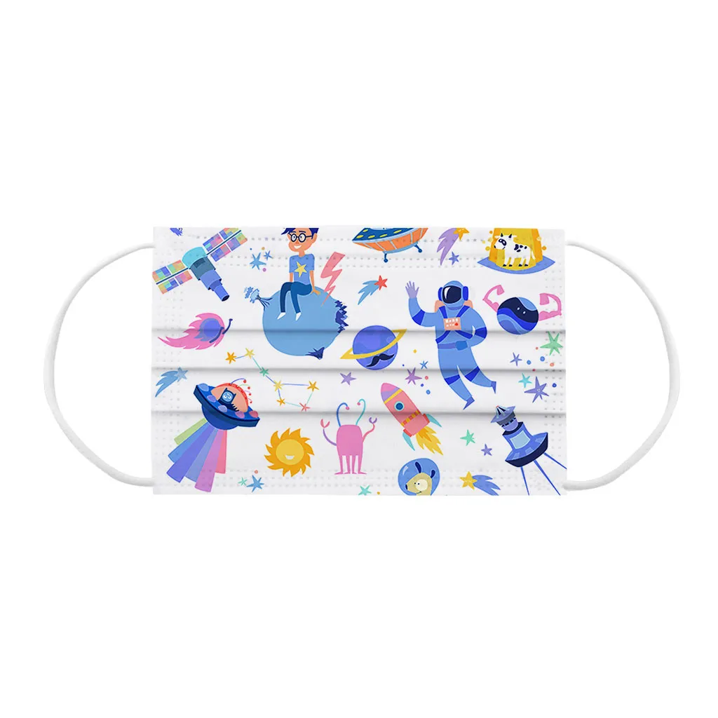 

50pc Children's Cartoon Print Disposable Mask Mascarillas Para Nios Mascarillas Infantiles Kids Disposable Facemasks Masque
