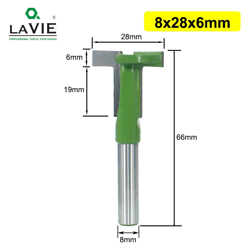 

10pcs LAVIE 8mm Shank T-Slot Router Bit Milling Straight Edge Slotting Milling Cutter Cutting Handle for Wood Woodwork
