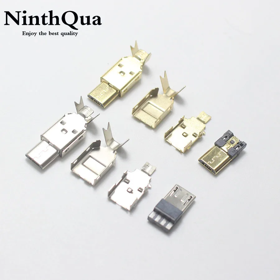 1/2/5 компл. Никелированный/позолоченный Micro USB 5 контактный сварочный Тип Штекерный