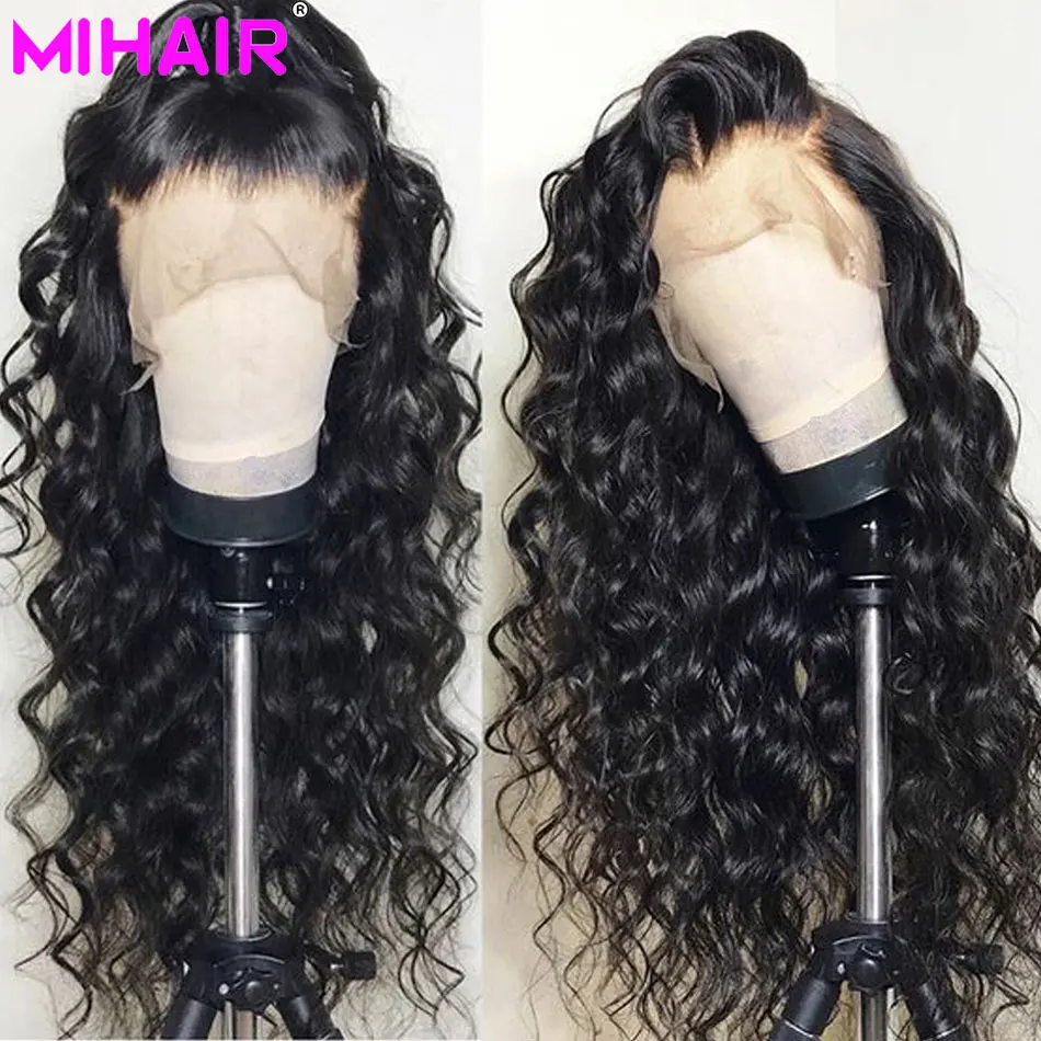 30 дюймов парик свободная волна Закрытие кружева фронта человеческих волос