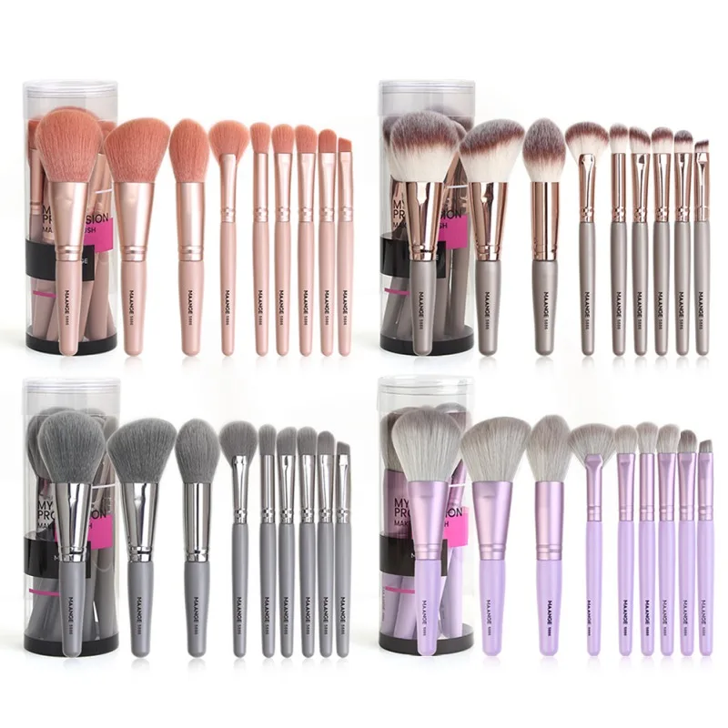 

2021 New Make Up Brush Cosmetics Beauty Tool 9pcs Makeup Brush Set Powder Blush Eyeshadow Concealer Lip Eye