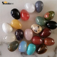 sunligoo dropship smooth mini egg natural stones healing balancing kit for collectors crystal reiki healers yoga practioner 20pc