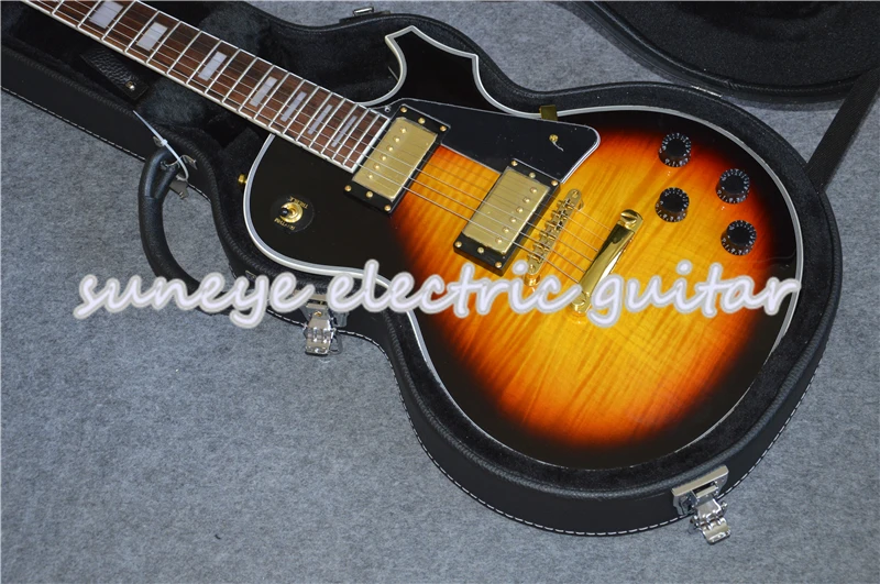 

Hot Sale Vintage Sunburst Glossy Finish Suneye Custom Electric Guitar Gold Hardware Solid Guitar Kit With Guitar Case