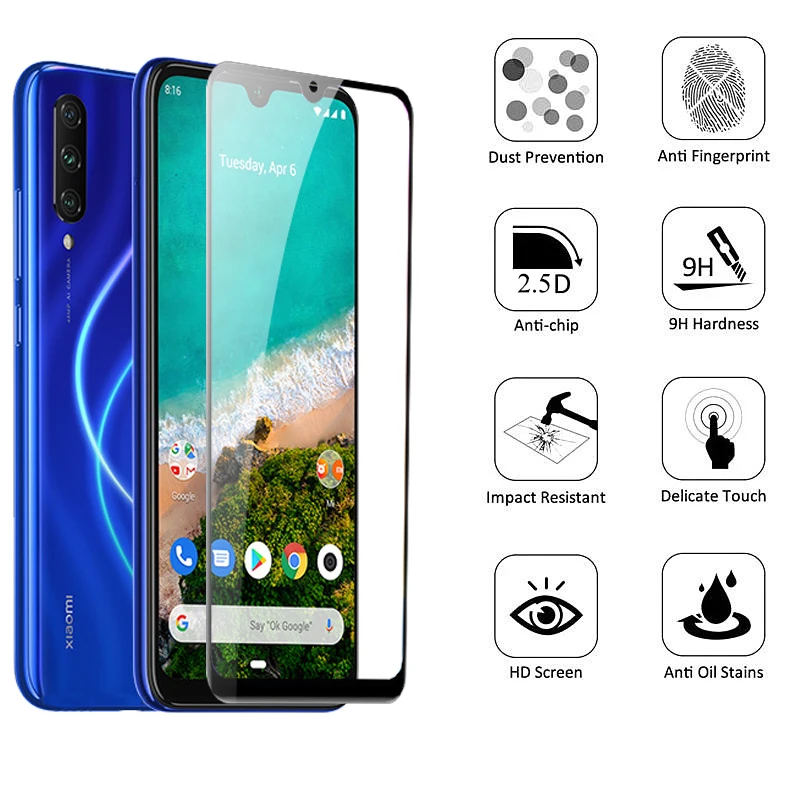 2 in 1 Tempered Glass for Xiaomi Mi A3 Screen Protector Protective Glass for Mi A3 Glas Camera Lens Film xiomi MiA3 xiaomiA3