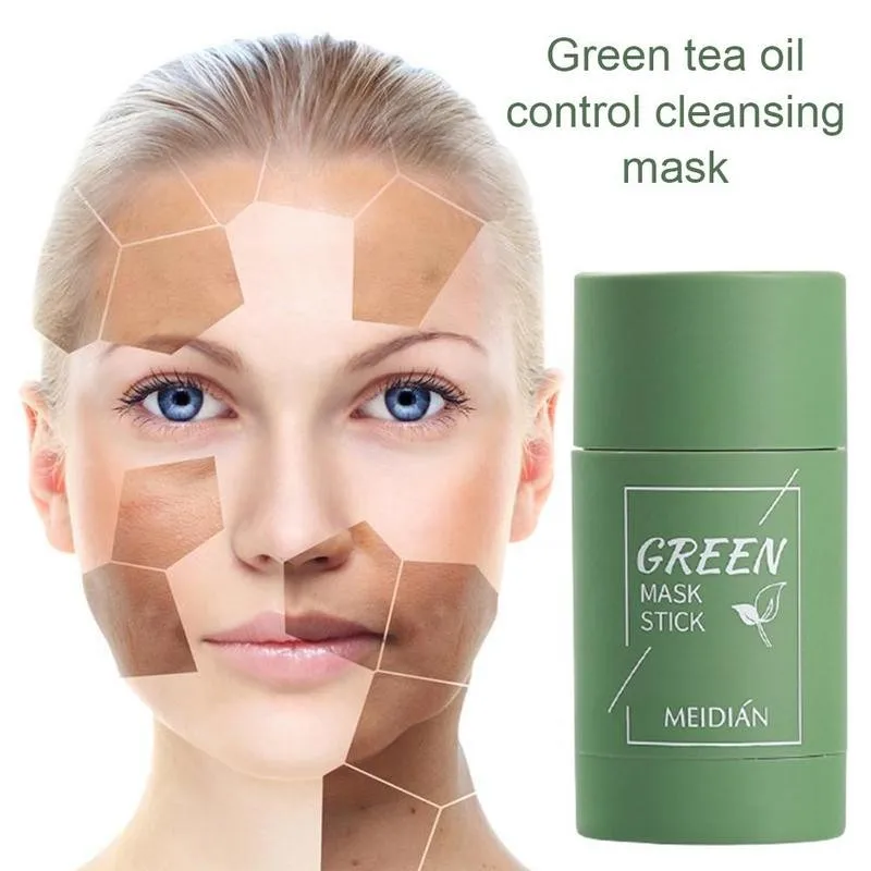 

Green Mask Stick Cleansing Mask Acne Cleaning Beauty Skin Green Tea Moisturizing Hydrating Whitening Face Green Mask skin cream