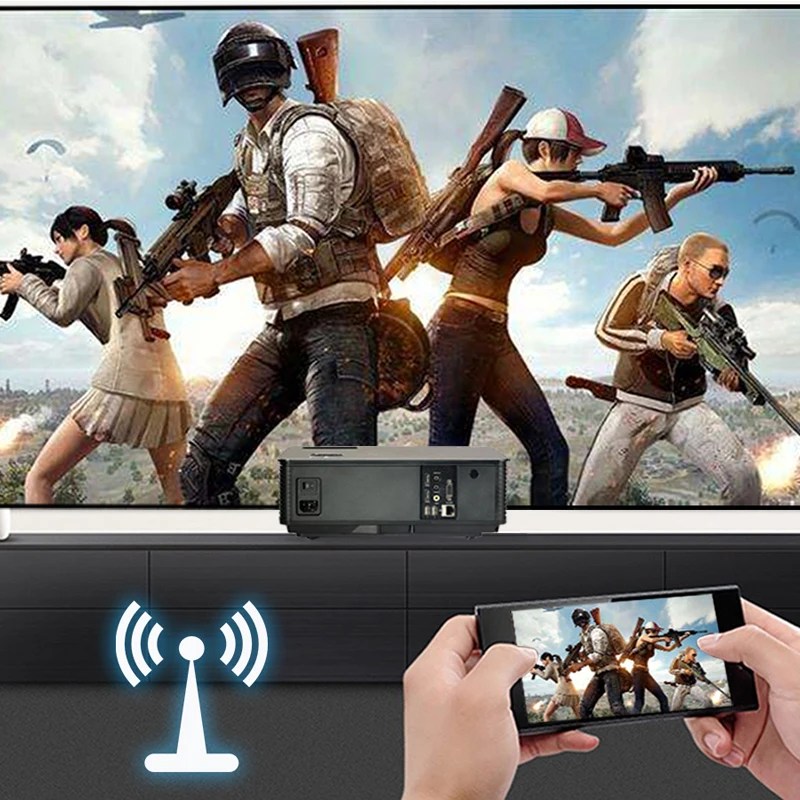 Poner Saund M5 wifi Full HD проектор двойные HIFI колонки Android 6,0 с 10 м HDMI и настенный кронштейн и штатив M5W Vs led96 bt96