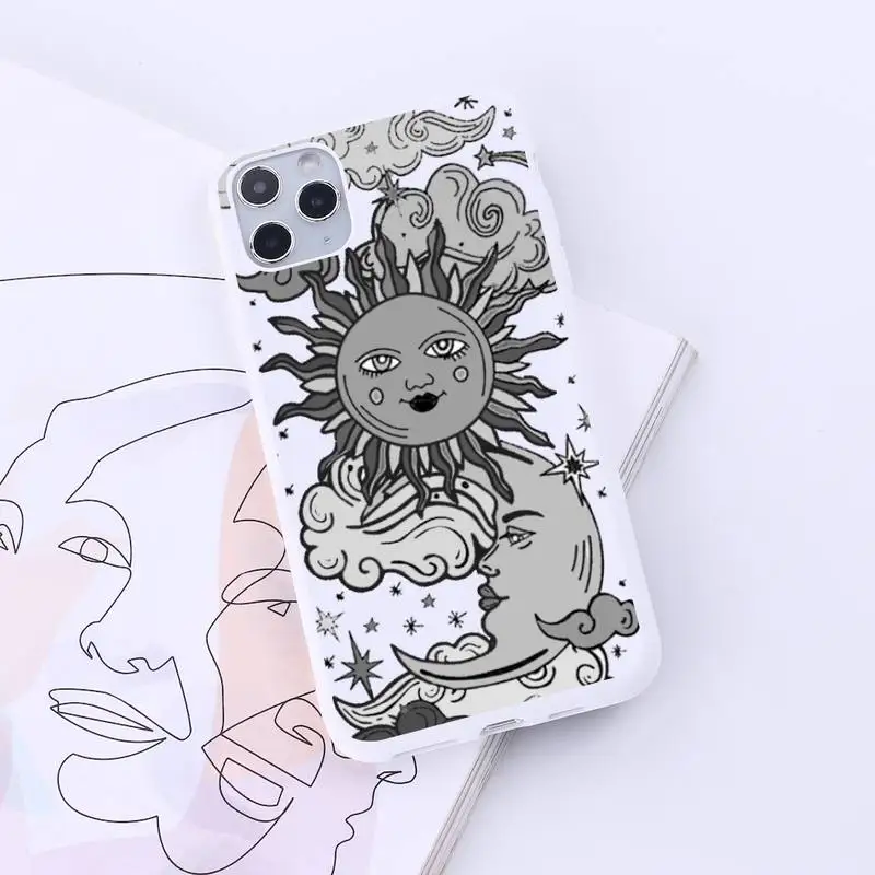 

Sun and moon stitching pattern Phone Cases Candy Color for iPhone 6 7 8 11 12 s mini pro X XS XR MAX Plus