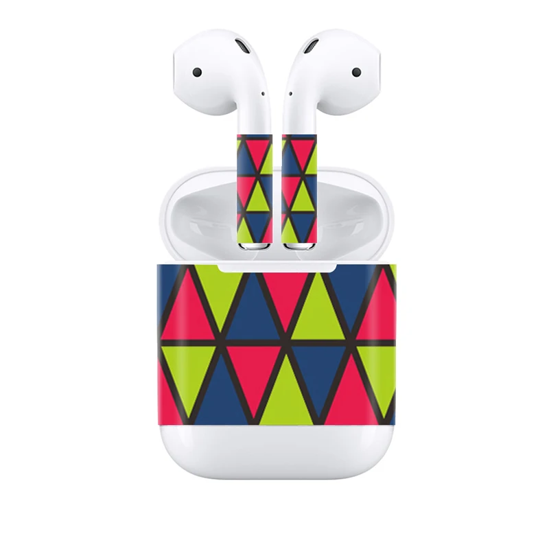 С тиснением из ПВХ материал кожи наклейка для Airpods Apple наушники с высоким