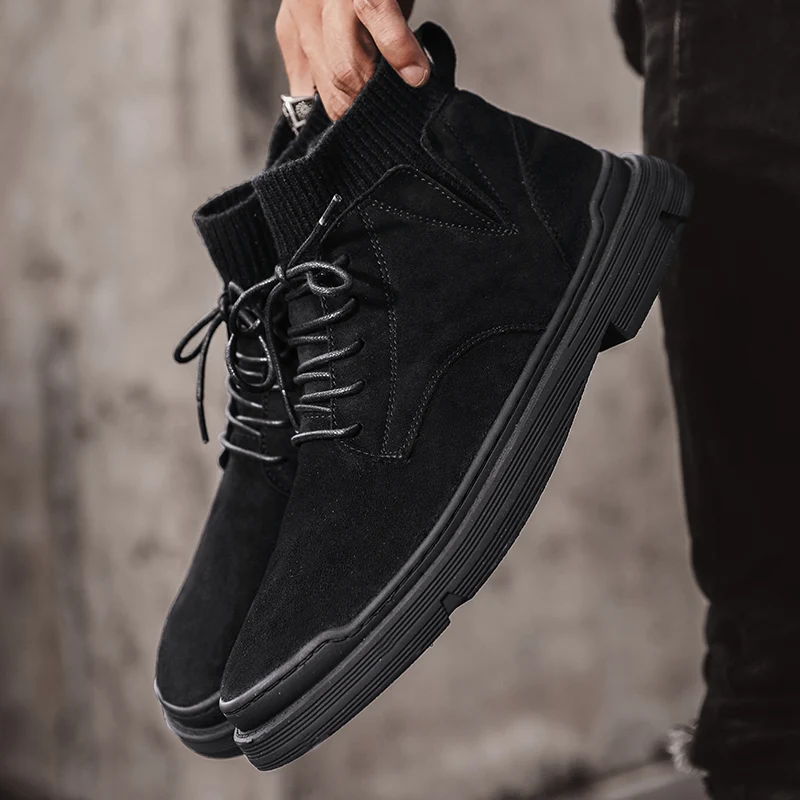 

Резиновые мужские ботинки; Мужские модельные ботинки из натуральной замши; coturno chelsea; Мужские кожаные ботинки; boty; Сезон лето; Обувь в ковбойс...