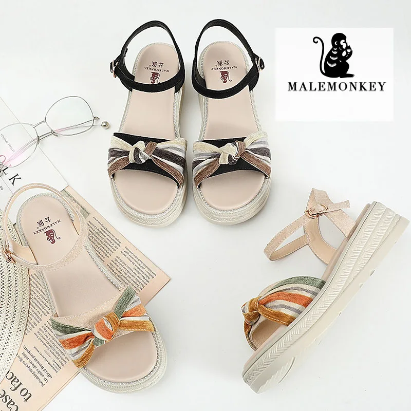 

Sandals Women 2021 Summer New Style Outdoor Black Indoor Fashion Breathable Comfortable Elastic Band Ladies Flat Shoes
