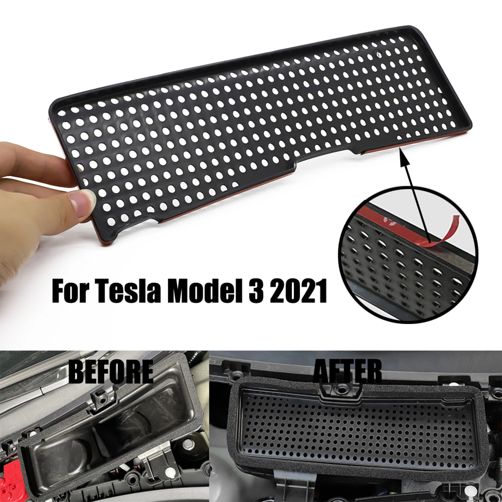 

2021 For Tesla Model 3 Air Intake Grille Flow Vent Protection Cover ABS Plastic Guard Side Sticker Car Filter Conditioning Cover