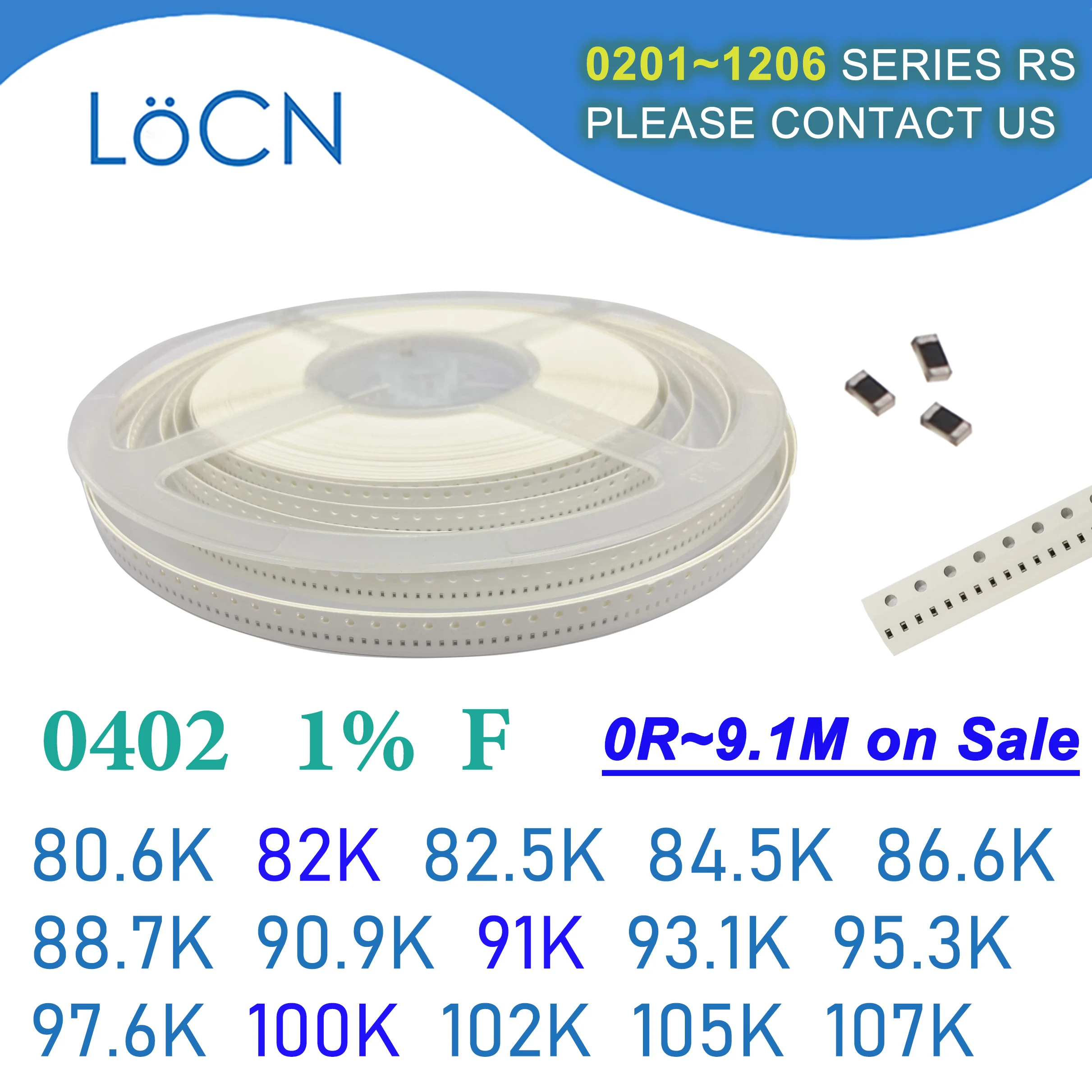 0402 1% 10000 шт. SMD резистор F 80 6 K 82K 82 5 84 86 88 7 90 9 91K 93 1 95 3 97 100K 102K 105K 107K 1005 Ом