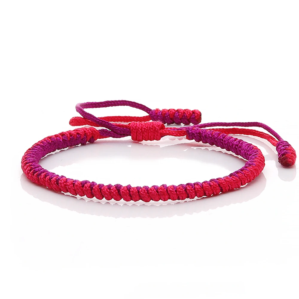 Мужской/женский браслет с красным узлом Lucky плетеный ручной работы тибетским