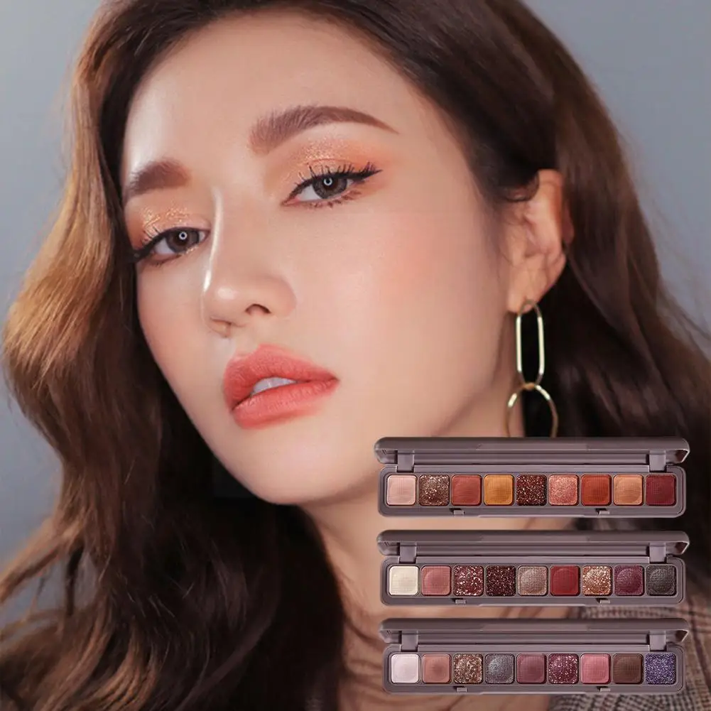 

Палетка теней для век с блестками на кончик пальца, матовая трехмерная жемчужная косметика, красивый инструмент U7v4, девять цветов