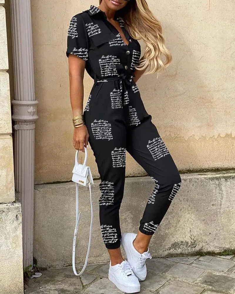 

Letter Print women Black Jumpsuit