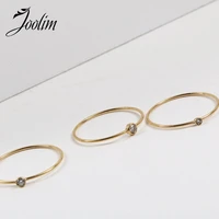 joolim high end pvd mini glass rings for women stainless steel jewelry wholesale