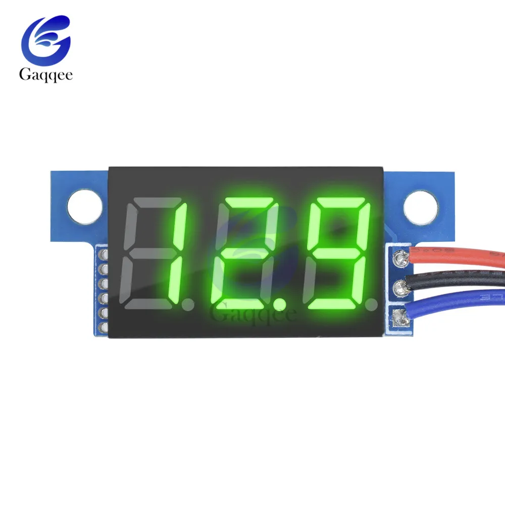 0 36 дюймов DC 100V Светодиодный Мини цифровой вольтметр синий/красный/зеленый