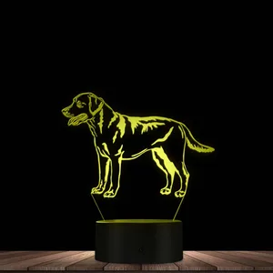 3D лабрадор, ретривер, собака, светодиодный ночник с именем на заказ, настольная лампа для домашних животных, декоративсветильник, ночник для щенков, подарок для любителей собак
