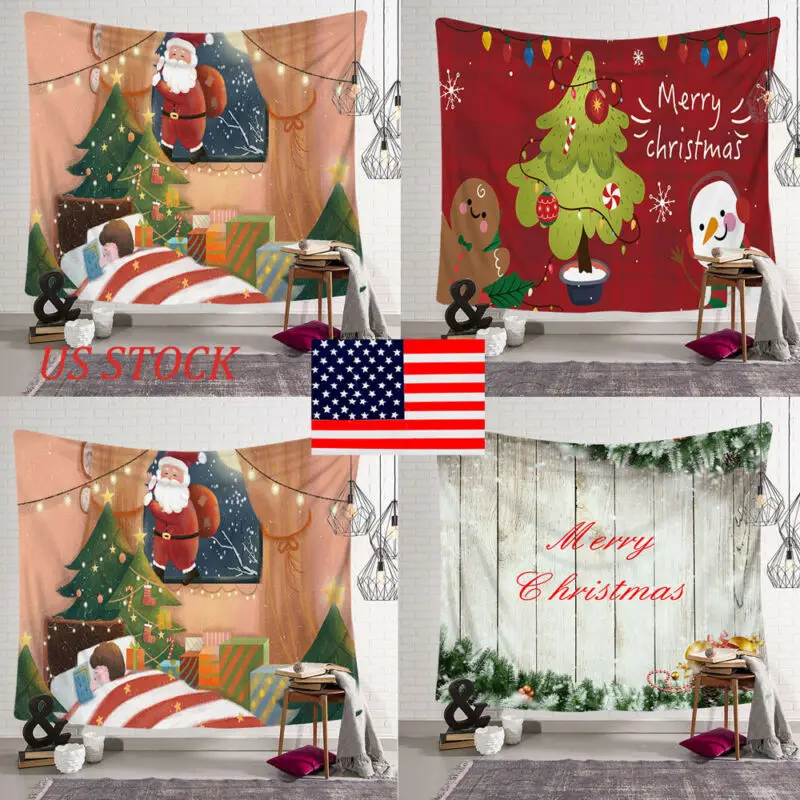 Модный Рождественский гобелен Санта-Клауса праздник Новогодняя Рождественская