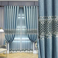 european thickened chenille embroidered curtain shading finished product customization curtains for living dining room bedroom