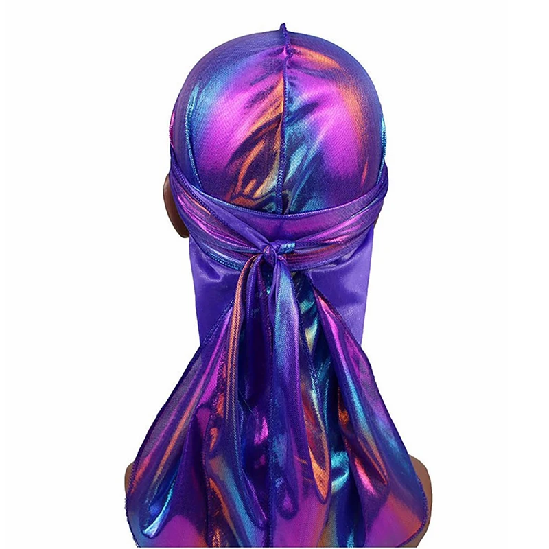 

Men/Women Silk Polyester Bandana Hat Durag Rag Tail Headwrap Headwear Gift Hip Hop Fitted Cap Hats For Men Women Chapeau Femme