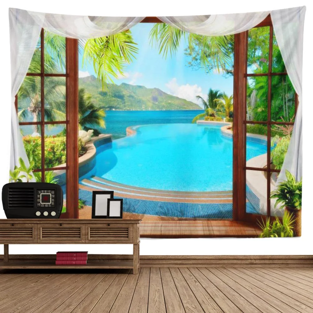 SepYue пляжный кокосовый пейзаж настенный гобелен настенное украшение в стиле