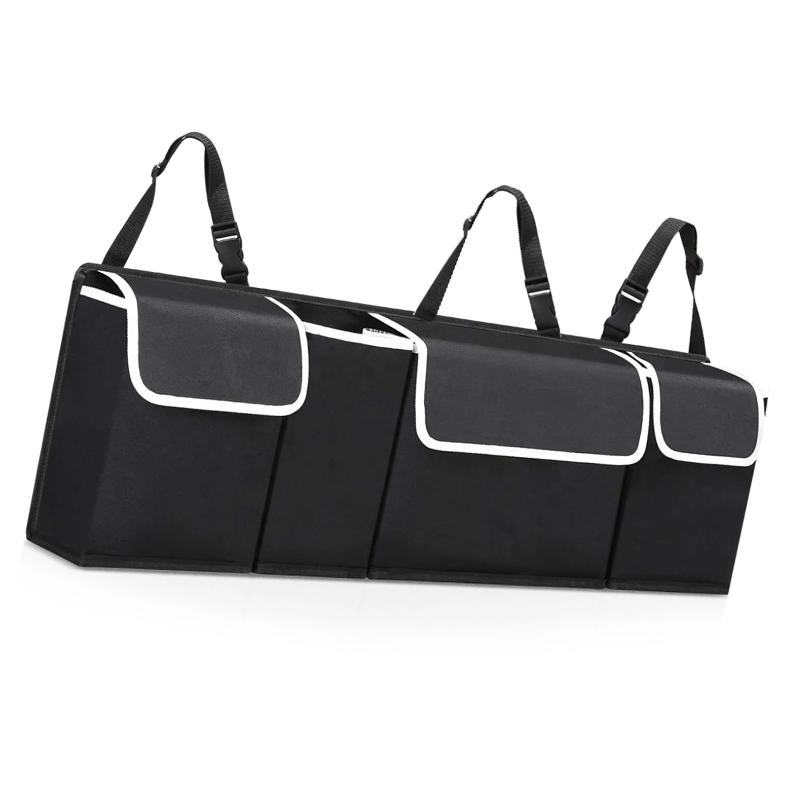 

Car Trunk Organizer 4 Pockets Backseat Hanging Organizer Cargo Storage Bag For Car SUV Truck Storage Bag(Oxford Cloth)